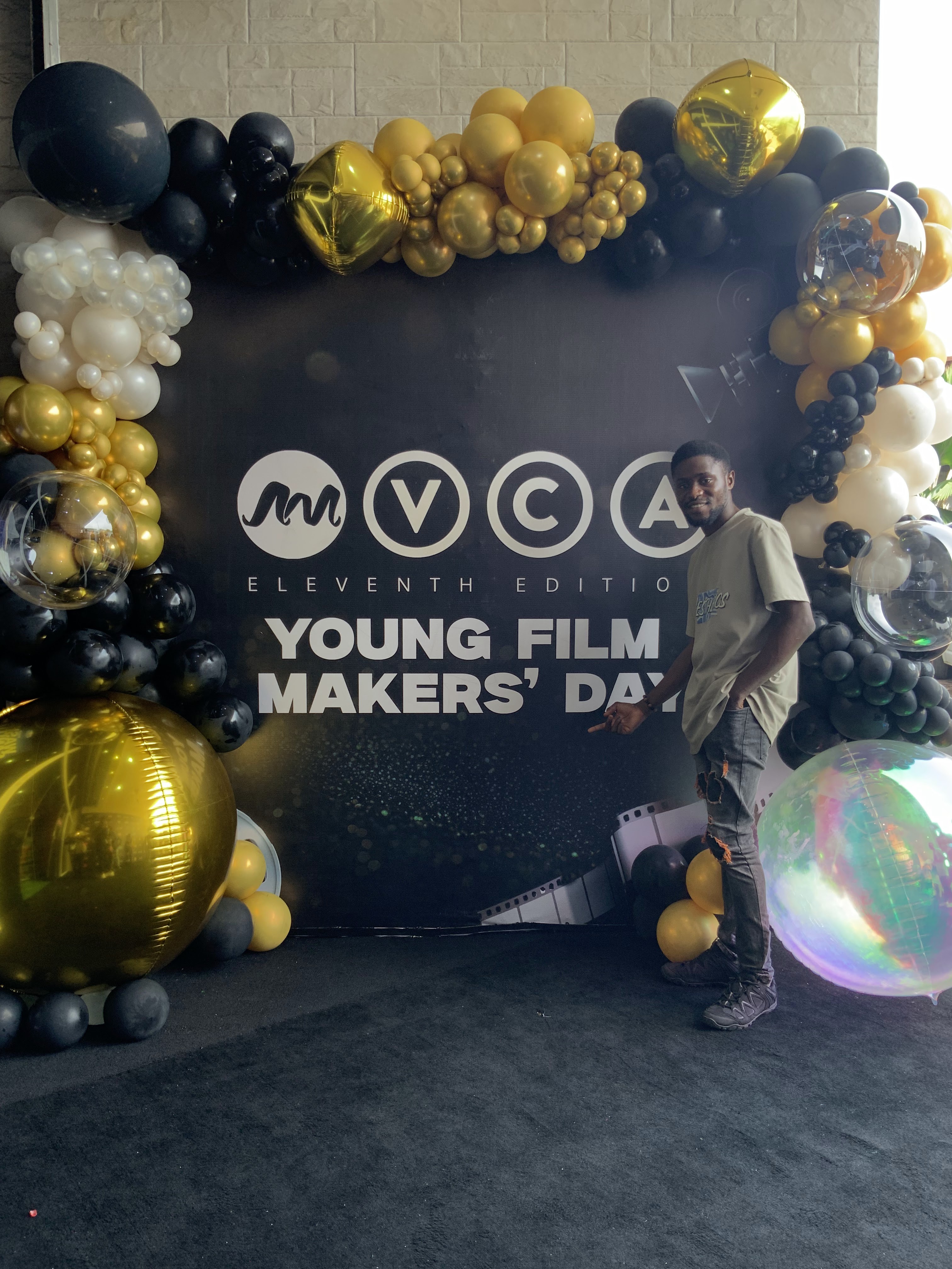 At the MVCA Young Film Makers Day event backdrop